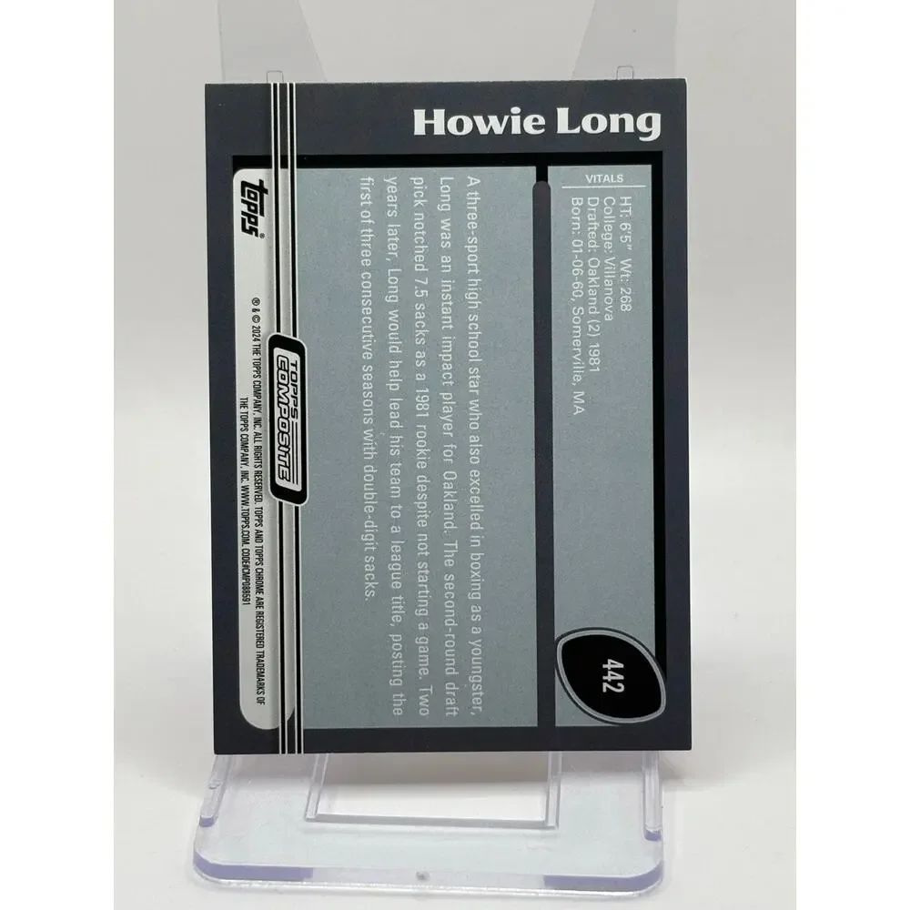 2023 Topps Composite Archives Howie Long Red Foil 1/1 SSP Raiders Soft Corner